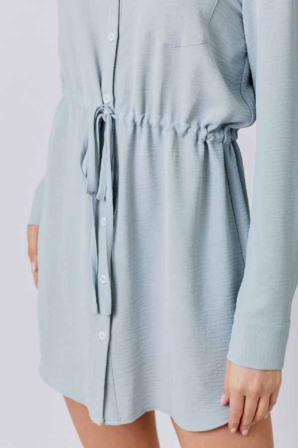 Drawstring Shirt Dress