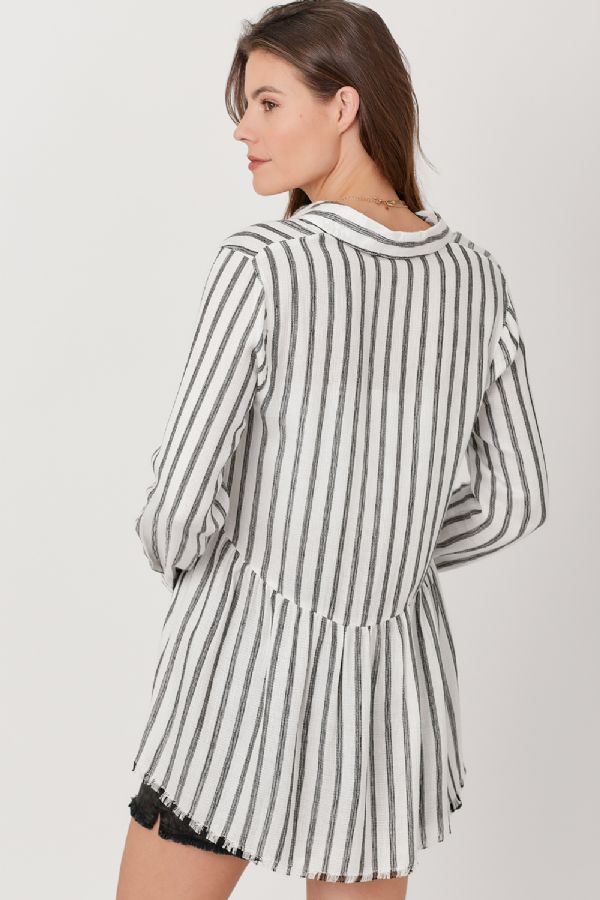 Stripe Peplum Shirt