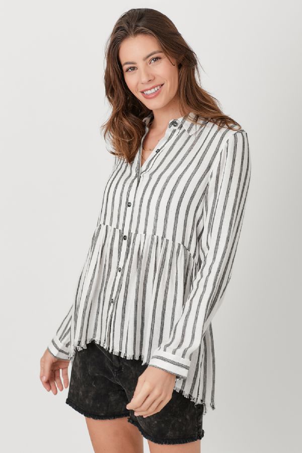 Stripe Peplum Shirt