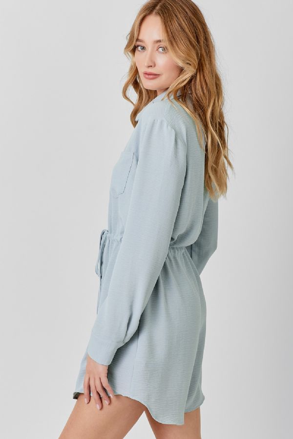 Drawstring Shirt Dress