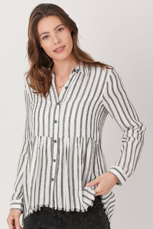 Stripe Peplum Shirt